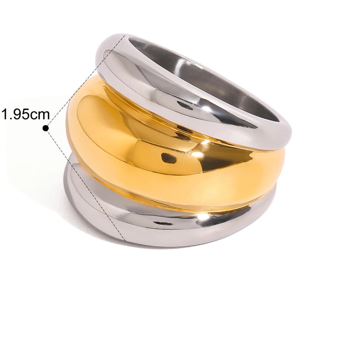 Luxe Jewels Stainless Steel Metal Ring – 18K Gold Plated Silver Jewellery
