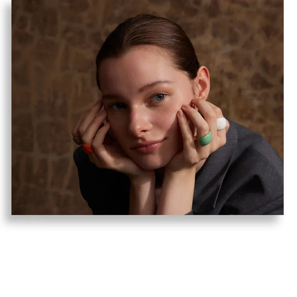 Luxe Jewels Stainless Steel Coloured Enamel Adjustable Ring – Waterproof Jewelry