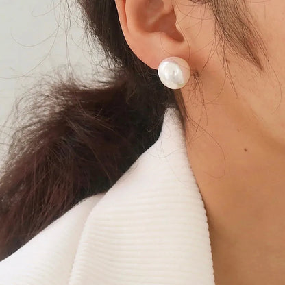 Uworld High Quality Imitation Pearls Drop Stainless Steel Golden Korean Hoop Earrings Charms Fashion Jewelry Bijoux Femme Gift