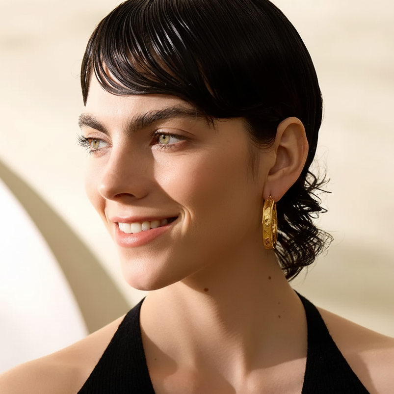 42mm High Quality Cast 316L Stainless Steel Round Big Hoop Earrings Minimalist Metal Fashion PVD Gold Color Jewelry