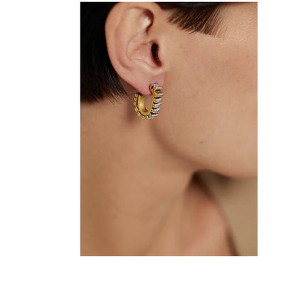 Stainless Steel Cubic Zirconia Earrings Jewelry