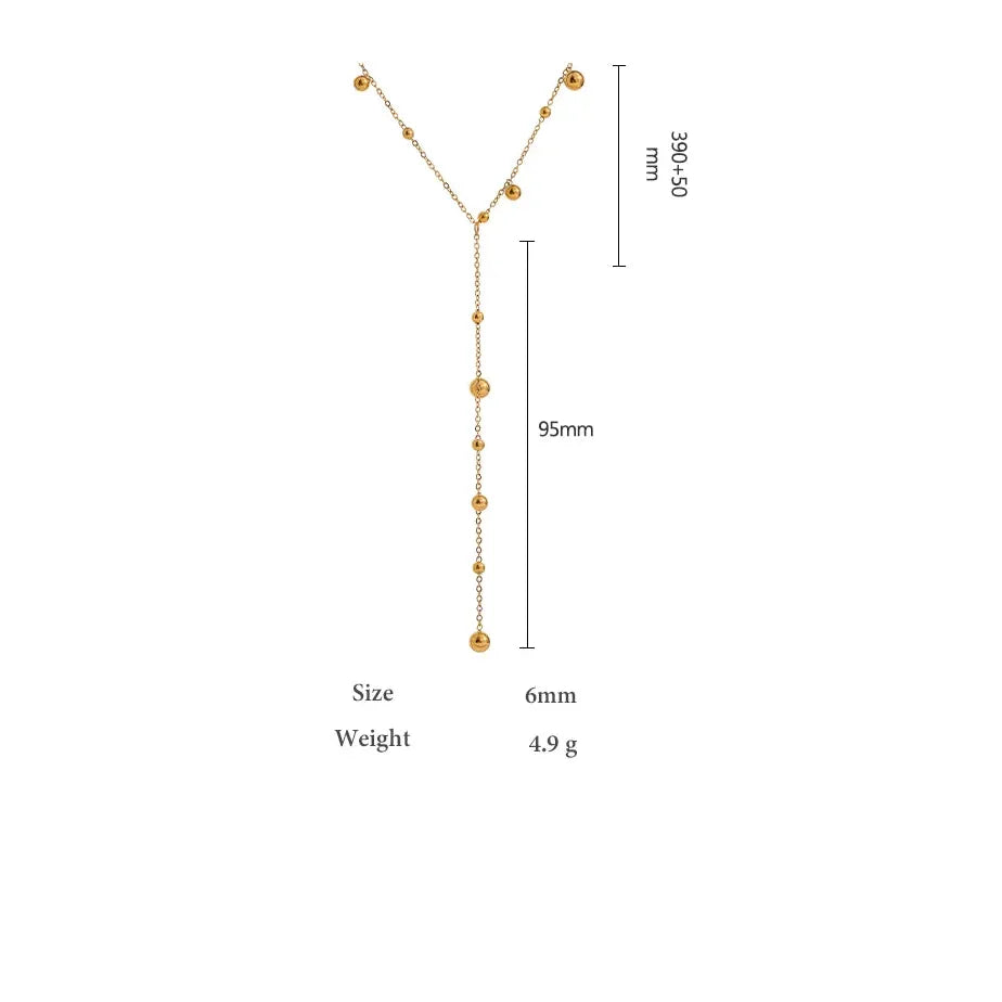 Elegant Minimalist Bead Necklace – 18K Gold Plated Design