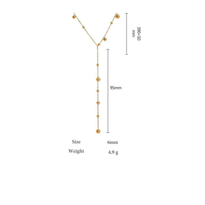 Elegant Minimalist Bead Necklace – 18K Gold Plated Design