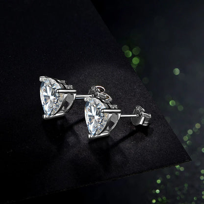 Luxe Jewels Heart Moissanite Stud Earrings 925 Sterling Silver Jewellery Stud Earrings