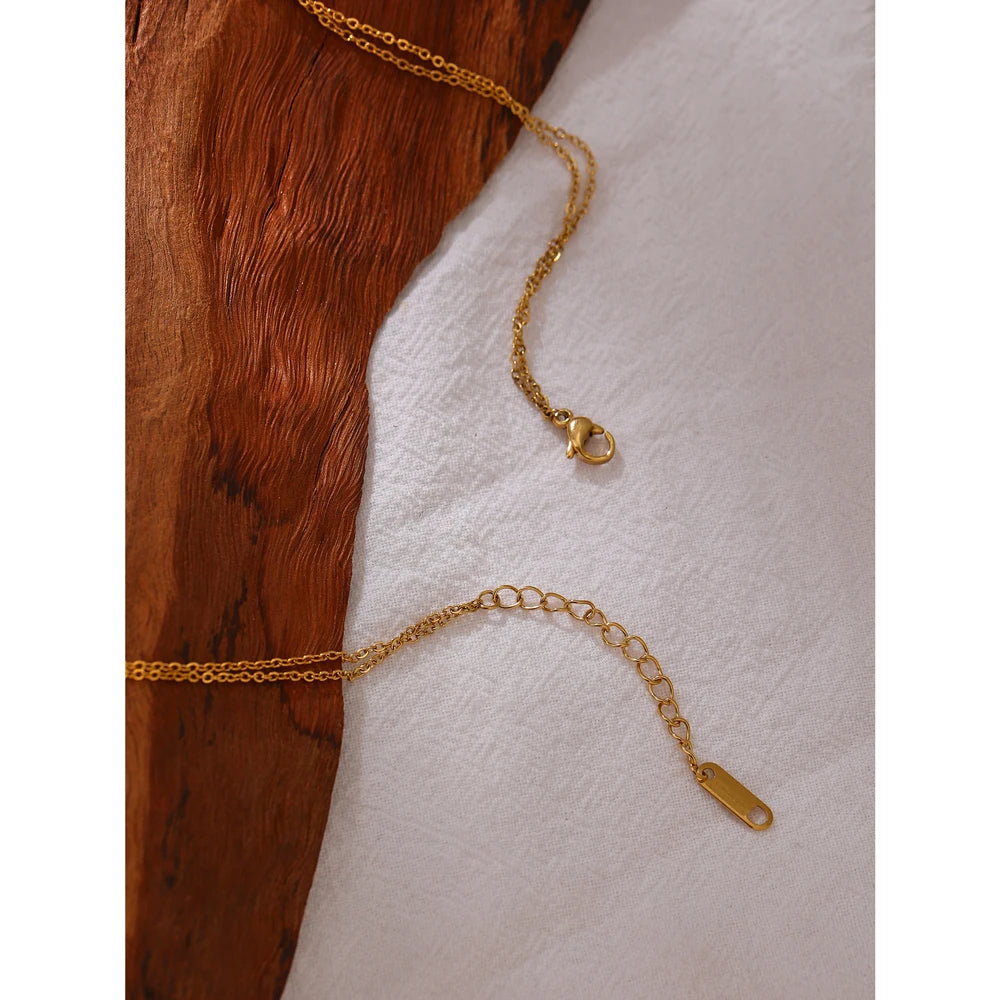 Layered Pendant Necklace with Bling Cubic Zirconia – 18K Gold Plated Jewelry