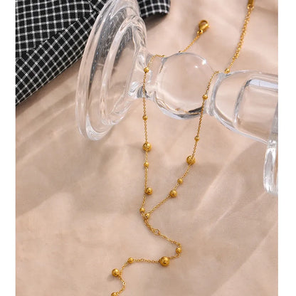 Elegant Minimalist Bead Necklace – 18K Gold Plated Design