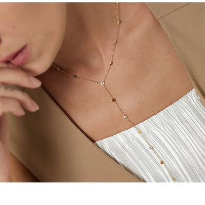 Elegant Minimalist Bead Necklace – 18K Gold Plated Design