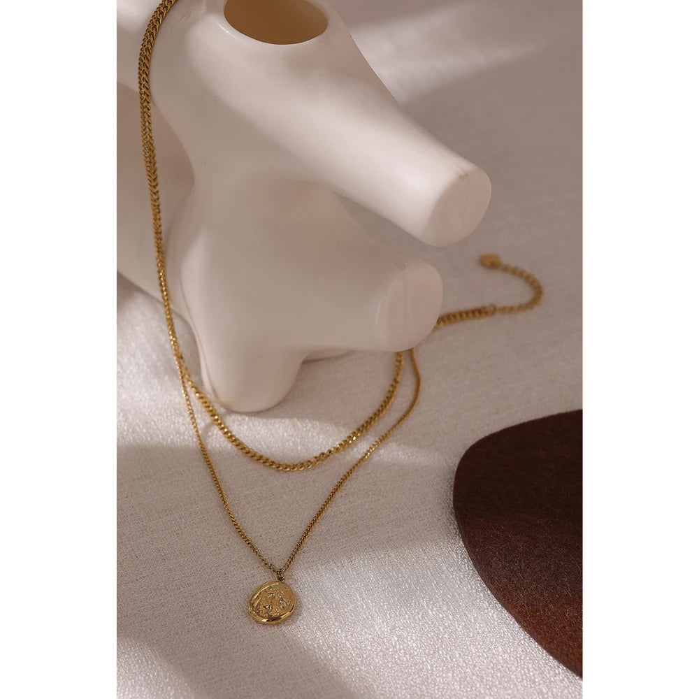 Layered Geometric Necklace for Women – 316L Stainless Steel Modern Jewelry