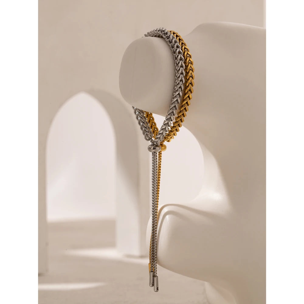 Minimalist Statement Bracelet – Gold Plated Stainless Steel, Waterproof