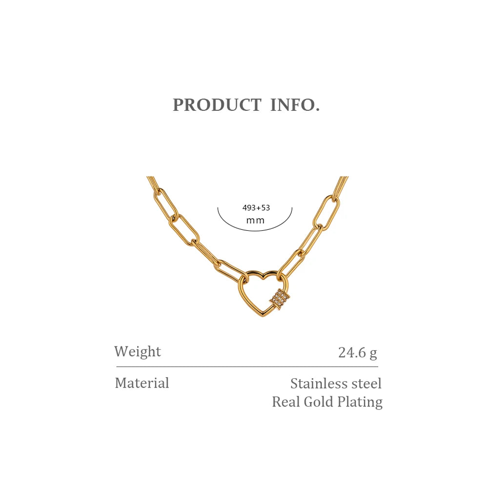 Dainty Heart CZ Necklace – 14K Gold Plated Romantic Choker Jewelry