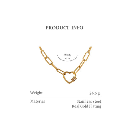 Dainty Heart CZ Necklace – 14K Gold Plated Romantic Choker Jewelry