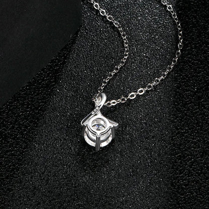 Luxe Jewels Round Excellent Cut - 1 to 2 carat Moissanite 925 Silver Pendant Necklace