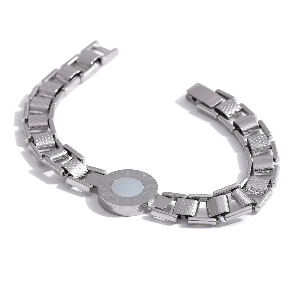 316L Stainless Steel Shell Numeral Charm Bracelet -  Tarnish Proof and Waterproof