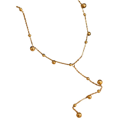 Elegant Minimalist Bead Necklace – 18K Gold Plated Design