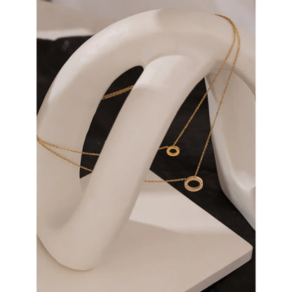 Women’s Round Hollow Zirconia Choker – Layered Rhinestone Necklace