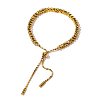 Minimalist Statement Bracelet – Gold Plated Stainless Steel, Waterproof
