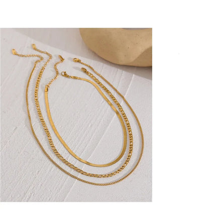 Stylish Golden Necklace Set – Durable Stainless Steel Layers