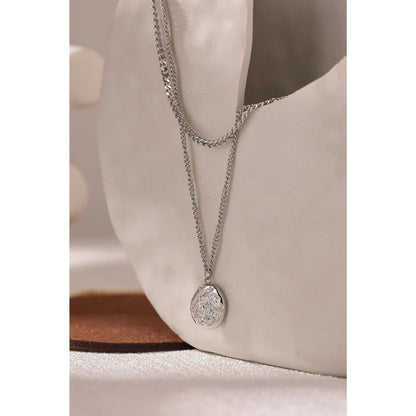 Layered Geometric Necklace for Women – 316L Stainless Steel Modern Jewelry