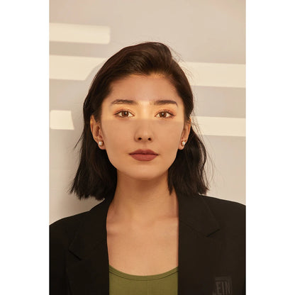 Pearl Screw-Back Stud Earrings Trendy Stainless Steel Jewelry Geometric 18K Plated