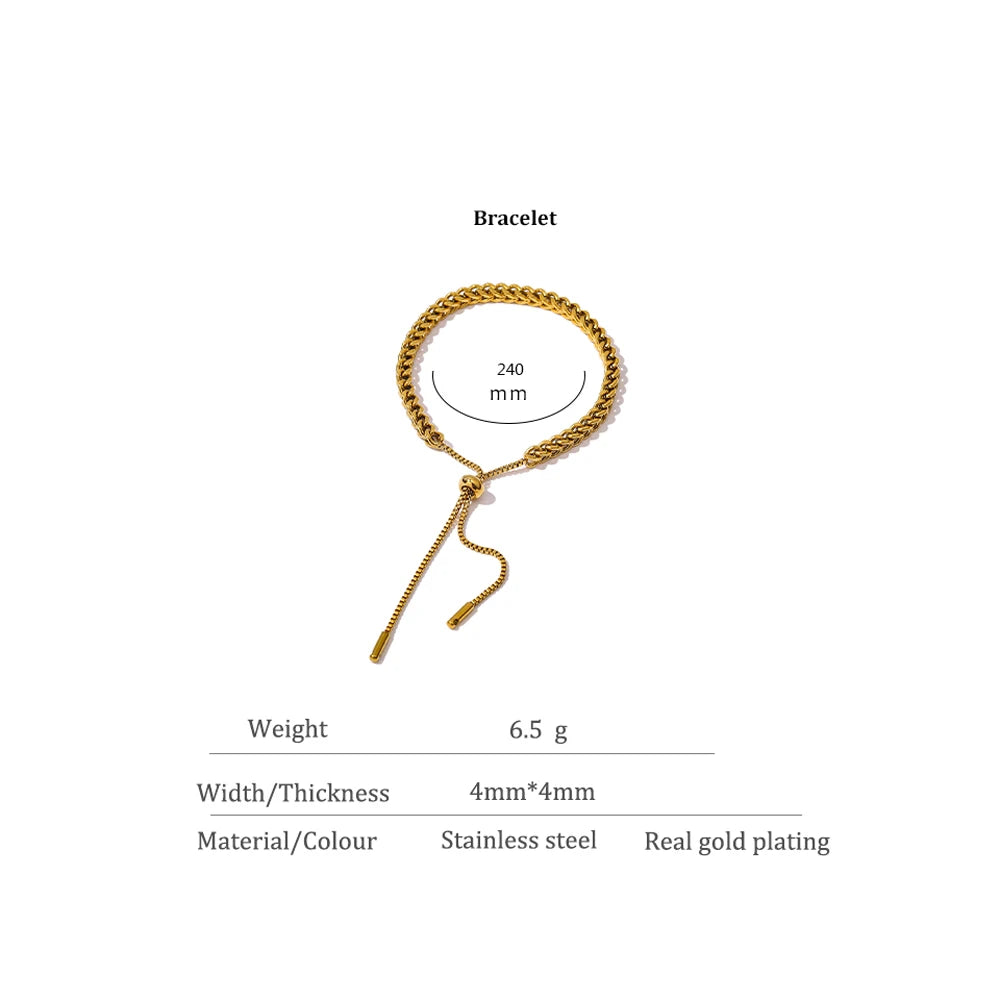 Minimalist Statement Bracelet – Gold Plated Stainless Steel, Waterproof