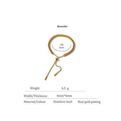 Minimalist Statement Bracelet – Gold Plated Stainless Steel, Waterproof