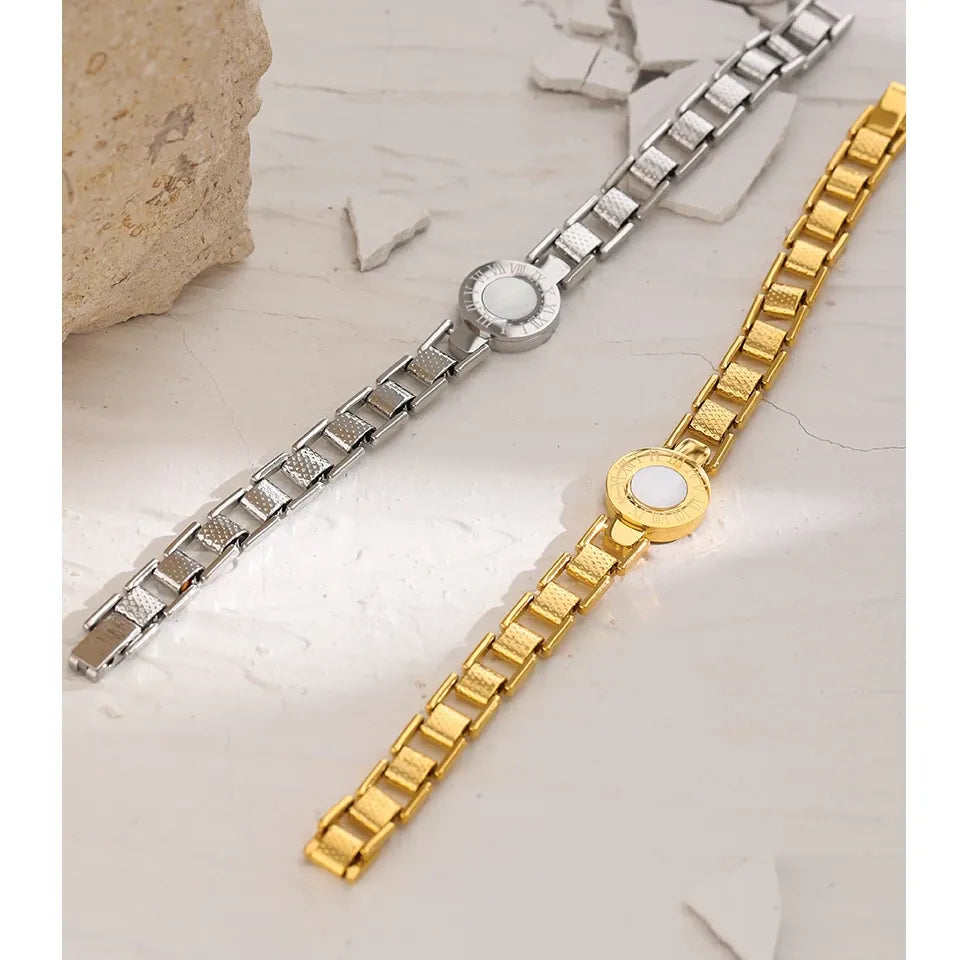 316L Stainless Steel Shell Numeral Charm Bracelet -  Tarnish Proof and Waterproof