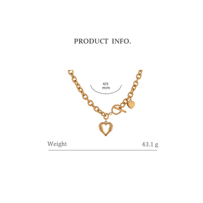 Golden Geometric Heart Necklace – Trendy Statement Jewelry