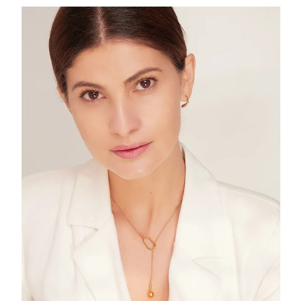 Chic Geometric Necklace – Gold Plated Long Statement Necklace