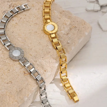316L Stainless Steel Shell Numeral Charm Bracelet -  Tarnish Proof and Waterproof