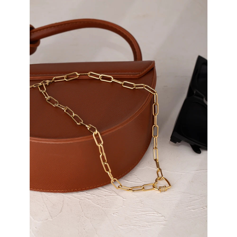 Dainty Heart CZ Necklace – 14K Gold Plated Romantic Choker Jewelry