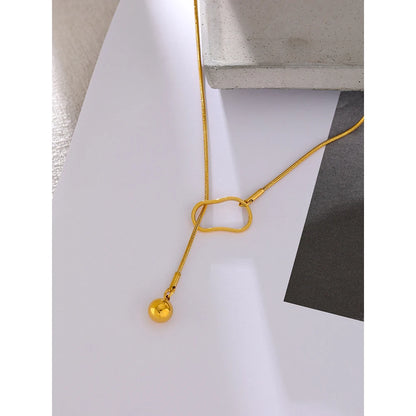 Chic Geometric Necklace – Gold Plated Long Statement Necklace