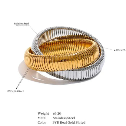 Elastic Punk Bracelet – 18K Gold Plated Stainless Steel Bangle