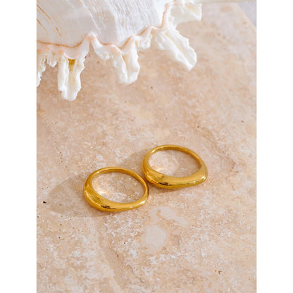 Luxe Jewels Minimalist Tarnish-Free Golden Ring - 18K PVD Plated Stainless Steel Jewelry