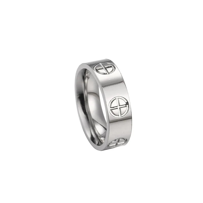 Classic Cross Stainless Steel Ring – Trendy Wedding Band