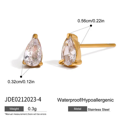 Uworld Minimalism Birthstone Gold Color Ear studs Grace Personalized Delicate Gemstone Earring Dainty Birth Month Stone Charm