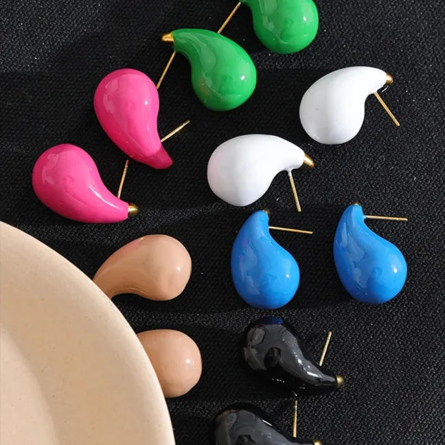 Modern Enamel Water Drop Earrings – Fashionable Jewelry