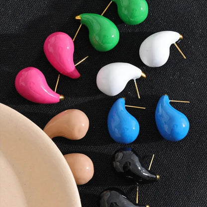 Modern Enamel Water Drop Earrings – Fashionable Jewelry