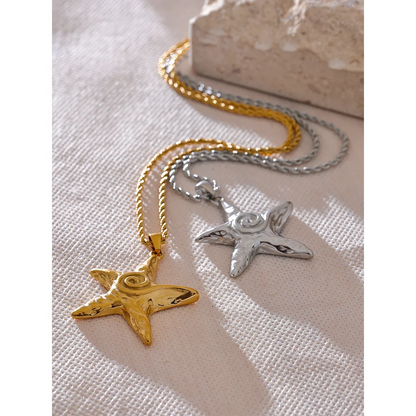 Handcrafted Gold Starfish Pendant Necklace – Ocean-Themed Jewelry