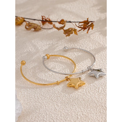 Star Cuff Bracelet – 18K Gold Stainless Steel Waterproof Bracelet