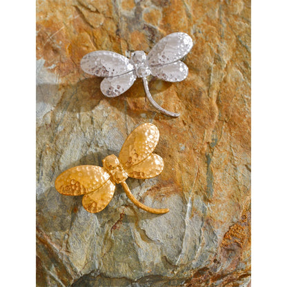 Dragonfly Brooch – Waterproof Gold-Plated Stainless Steel Pin