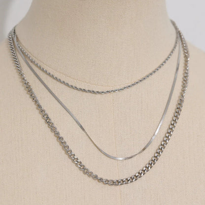 Stylish Golden Necklace Set – Durable Stainless Steel Layers