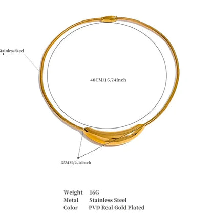 Gold Necklace – Waterproof Stainless Steel Statement Jewelry