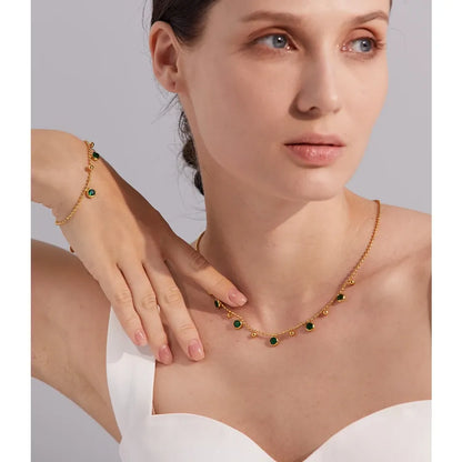 Cubic Zirconia Necklace and Bracelet Set – Luxury Sparkling Jewelry Set