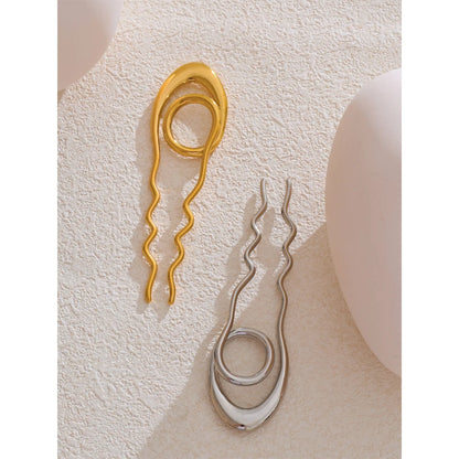 Geometric Metal Hairpin – Gold/Silver Stainless Steel Accessory