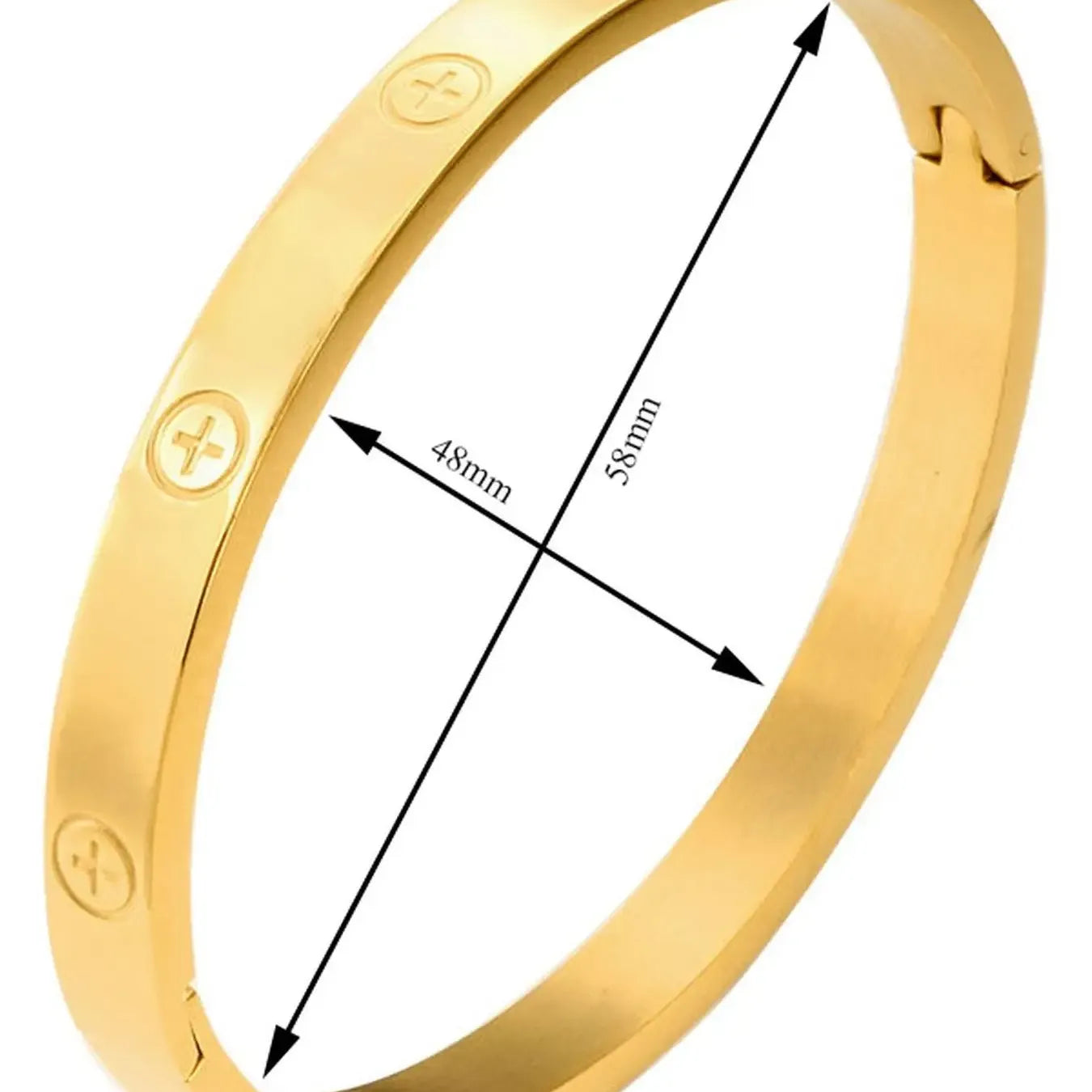 Stainless Steel Cross Bangle – Trendy & Luxurious Design