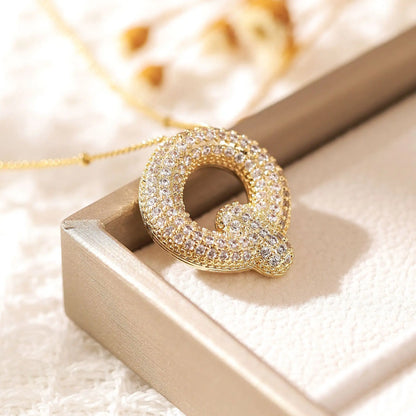 A - Z Letter Pendant Copper Necklace – Unisex