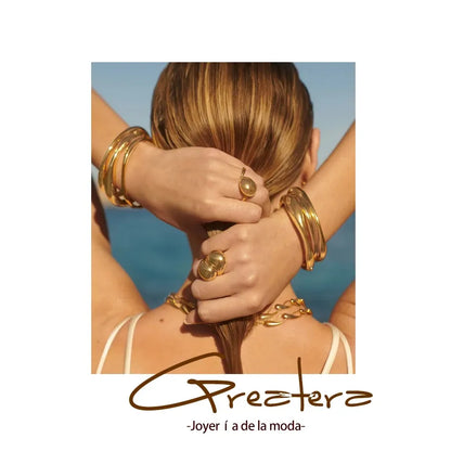 Greatera Trendy Two Tone Double Metal Ball Drop Earrings For Women Gold Silver Color Geometric Statement Earrings Jewelry 2023