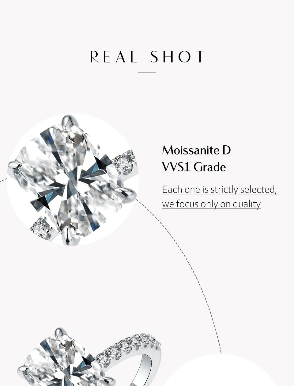 Luxury Moissanite Diamond Ring Cushion Cut 3.5CT D Color - Women Fine Jewelry