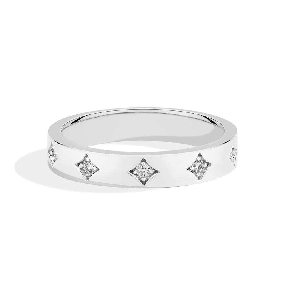 Luxe Jewels Round Cut Star Design Moissanite Ring for Women 925 Sterling Silver Ring Engagement Jewelry