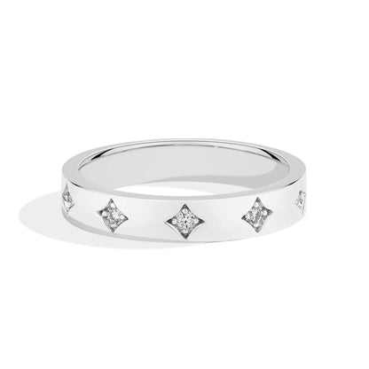 Luxe Jewels Round Cut Star Design Moissanite Ring for Women 925 Sterling Silver Ring Engagement Jewelry